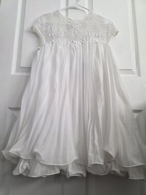 Spool 72 White Embroidered Chiffon Midi Dress